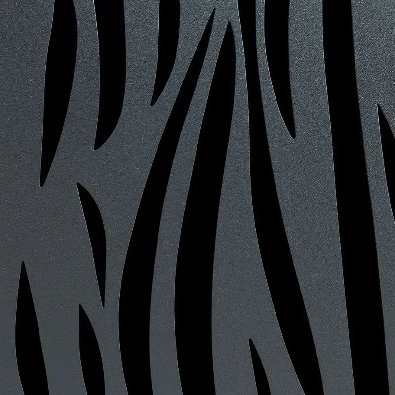 poubelle de ville en acier anthracite motifs découpe laser