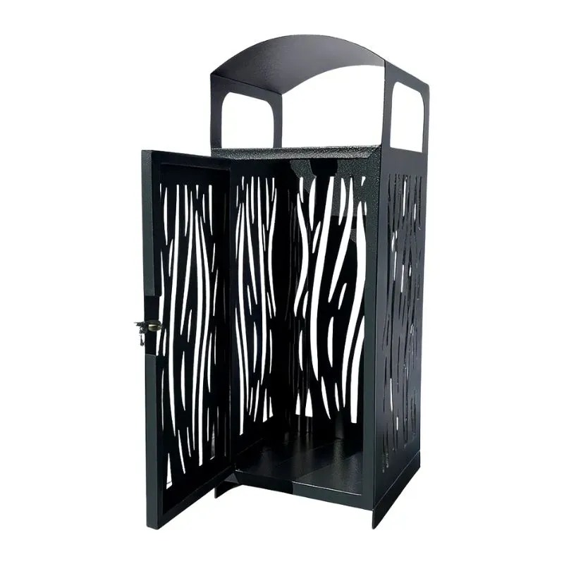 poubelle de ville en acier anthracite