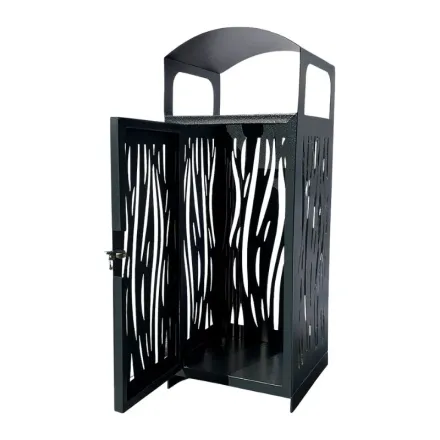 Produit - poubelle de ville en acier anthracite