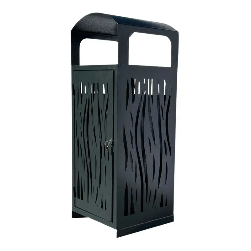 poubelle de ville en acier anthracite