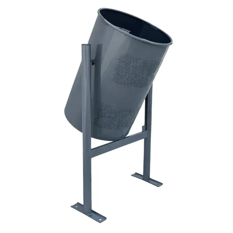 corbeille de ville en acier ronde