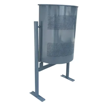 Produit - corbeille de ville en acier ronde