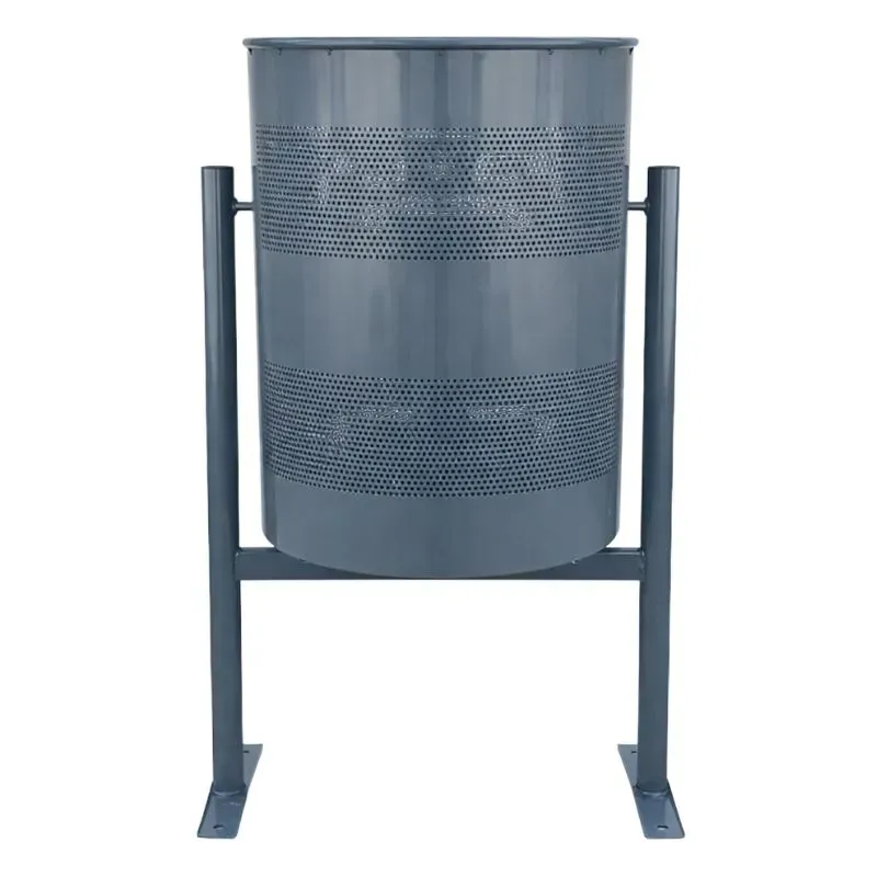 corbeille de ville en acier ronde