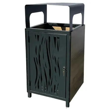 Produit - corbeille de ville acier et hpl