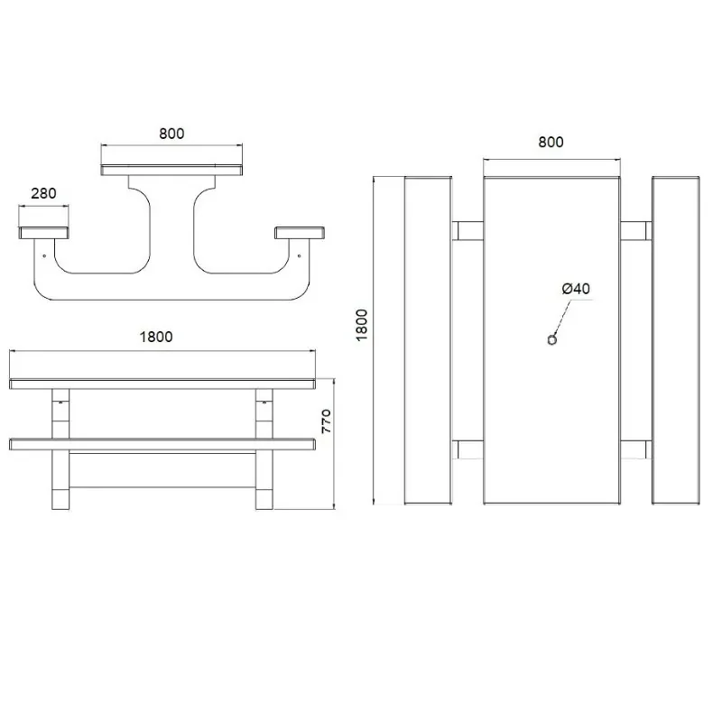 dimensions table pique nique en béton
