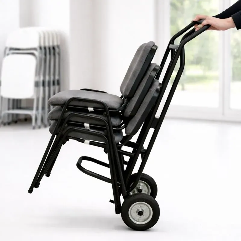 diable de transport pour chaises empilables