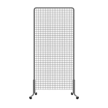 Produit - grille exposition mobile avec roulettes intégrées