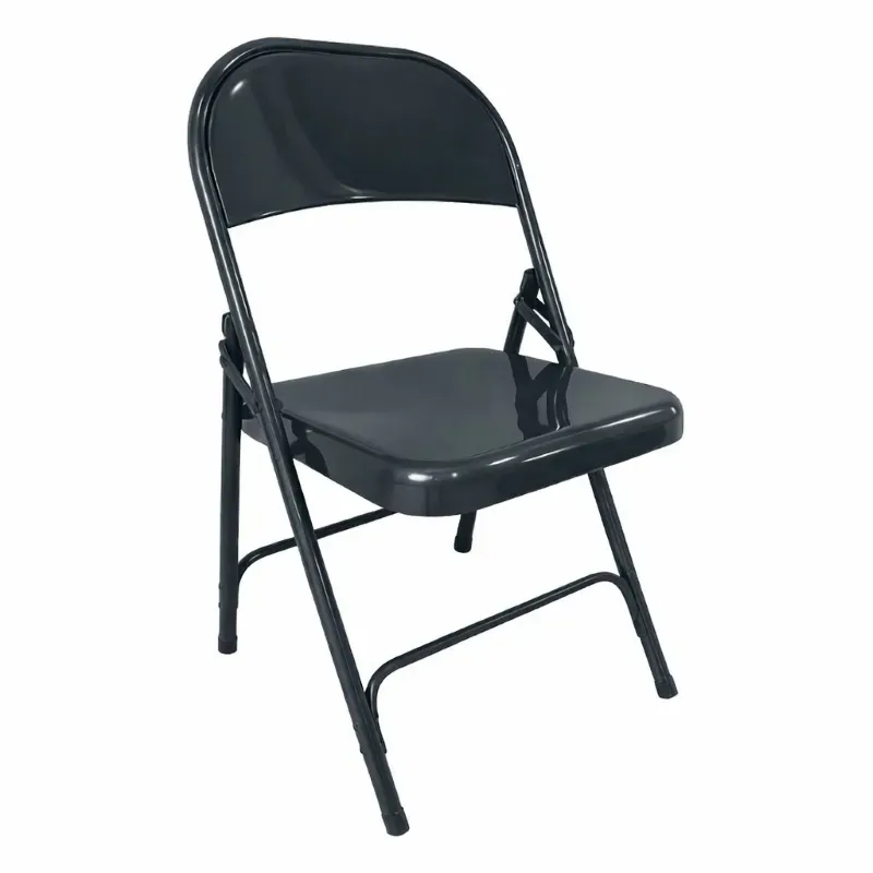 chaise pliante métallique grise