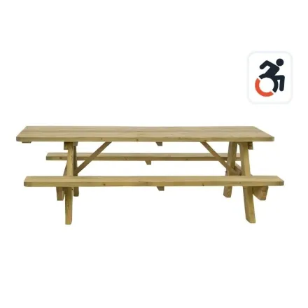 Produit - table pique nique en bois pmr