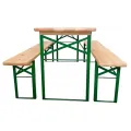ensemble table et bancs pliants brasserie