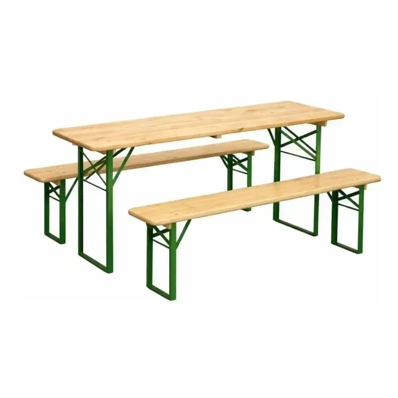 ensemble table et bancs brasserie piètement cornière