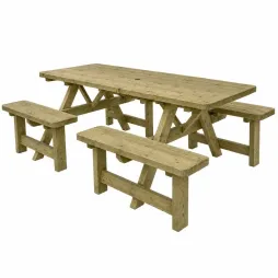 Table pique-nique en bois 8 personnes