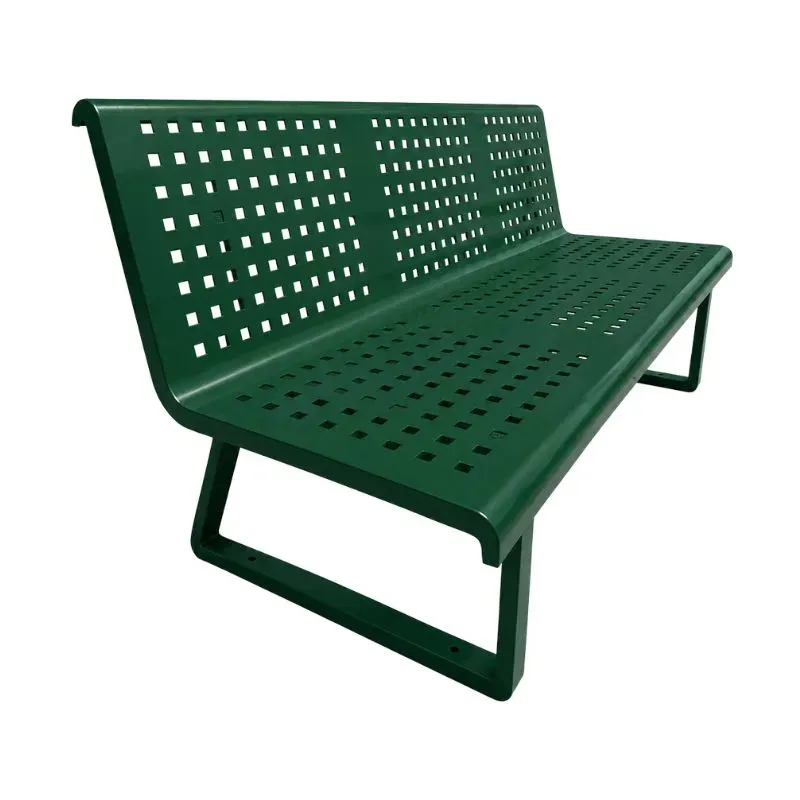 banc extérieur en métal vert mousse