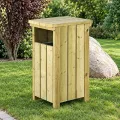 corbeille de ville en bois Alicante 80L corbeille de ville en bois Alicante 80L