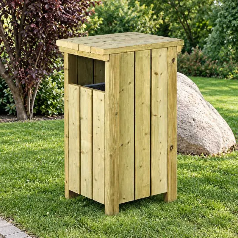 corbeille de ville en bois Alicante 80L corbeille de ville en bois Alicante 80L