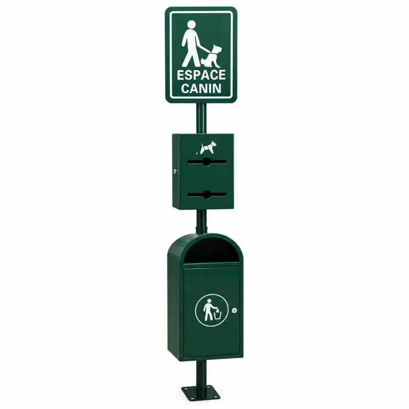 Borne d'hygiène canine vert