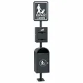 Borne d'hygiène canine anthracite Borne d'hygiène canine anthracite