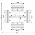 dimensions table pique nique carrée 8 personnes