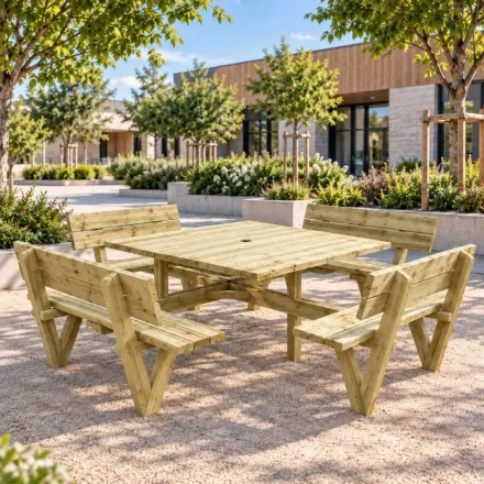 Produit - table pique nique square en bois autoclave classe IV