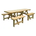 table pique nique en bois 8 personnes