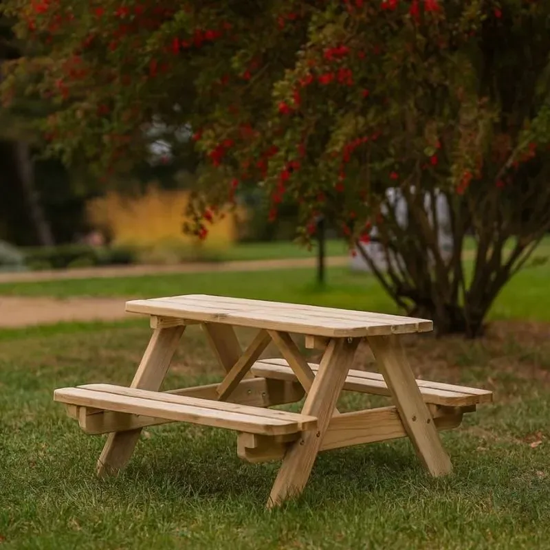 table pique nique en bois pour enfants