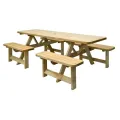 table pique nique en bois 8 personnes
