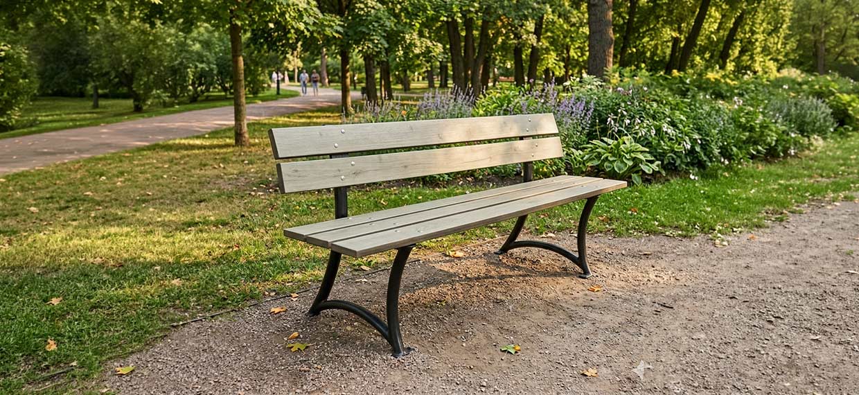 banc public en HPL mobilier urbain résistant et durable
